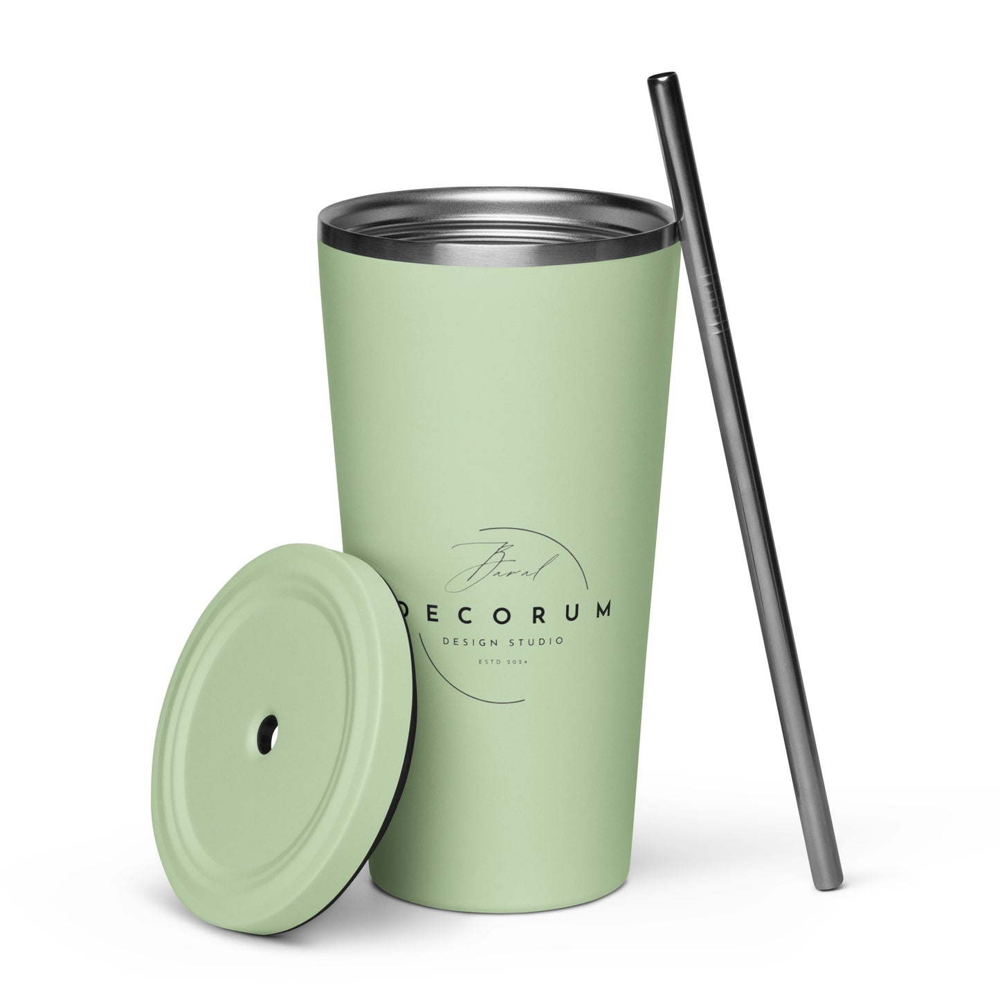 Ramen Dog Insulated tumbler with a straw
