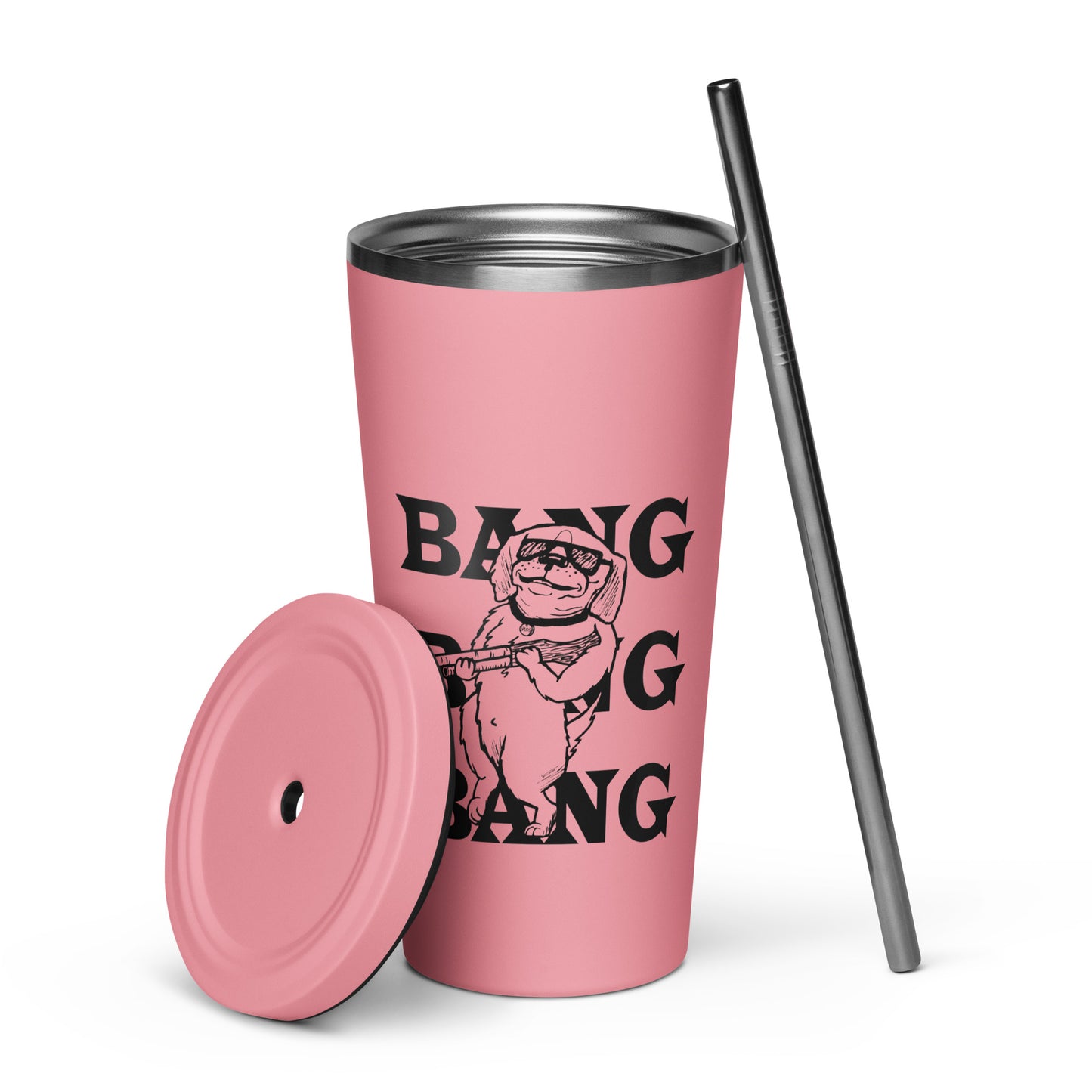 Shotgun Dog Insulated tumbler with a straw